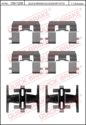 Zestaw akcesoriów montażowych  klocków hamulcowych QUICK BRAKE 109-1208