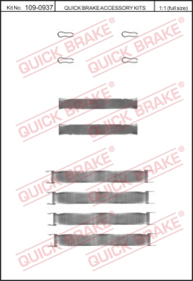 Zestaw akcesoriów montażowych  klocków hamulcowych QUICK BRAKE 109-0937