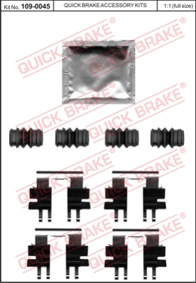 Zestaw akcesoriów montażowych  klocków hamulcowych QUICK BRAKE 109-0045