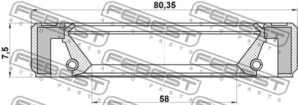 Pierścień uszczelniający półosi FEBEST 95GBY-60800808L