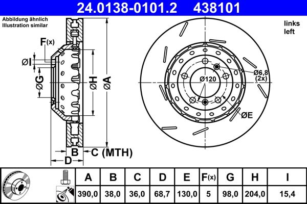 Tarcza hamulcowa ATE 24.0138-0101.2