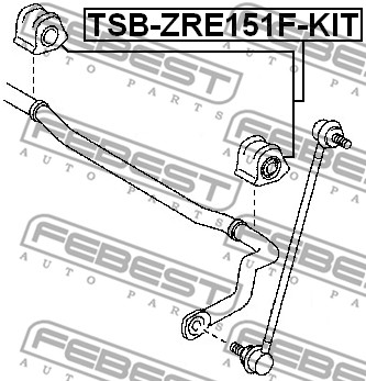 Guma stabilizatora FEBEST TSB-ZRE151F-KIT