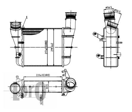 Chłodnica powietrza intercooler ABAKUS 003-018-0007