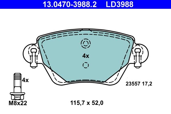 Klocki hamulcowe ATE 13.0470-3988.2
