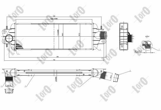 Chłodnica powietrza intercooler ABAKUS 035-018-0003
