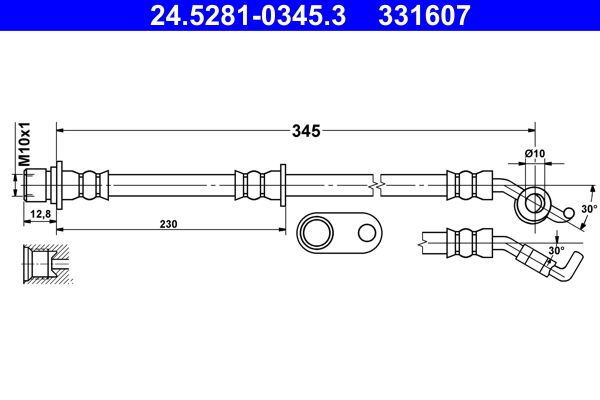 Przewód hamulcowy elastyczny ATE 24.5281-0345.3