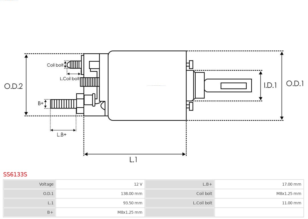 Włącznik elektromagnetyczny, rozrusznik AS-PL SS6133S