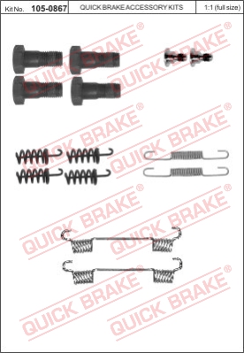 Zestaw montażowy szczęk hamulcowych QUICK BRAKE 105-0867