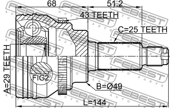 Przegub FEBEST 0710-IGN29A43