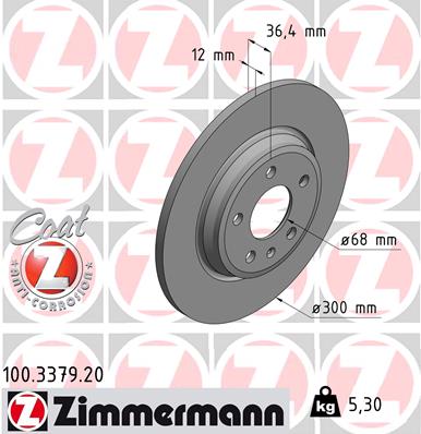 Tarcza hamulcowa ZIMMERMANN 100.3379.20