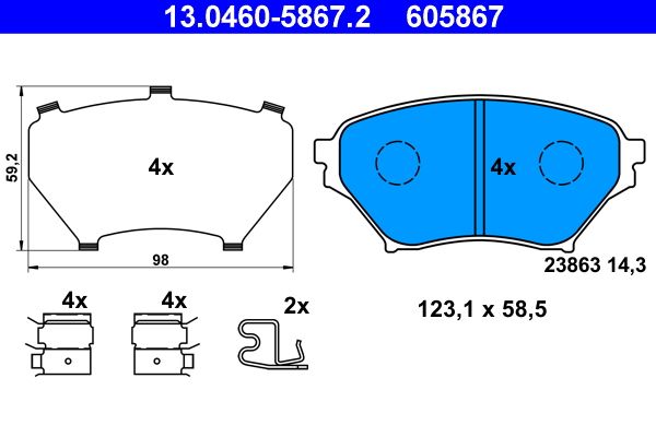 Klocki hamulcowe ATE 13.0460-5867.2