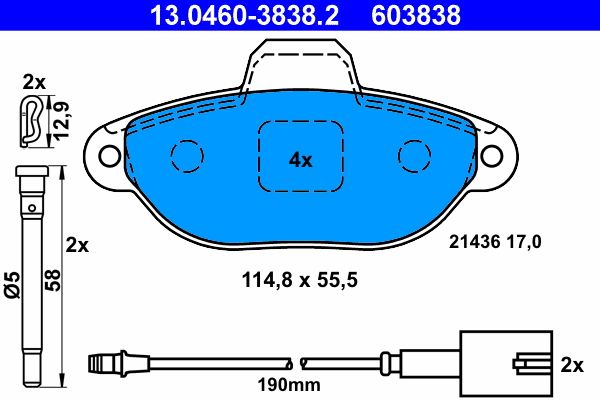 Klocki hamulcowe ATE 13.0460-3838.2