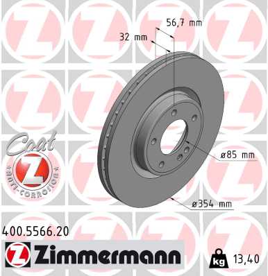 Tarcza hamulcowa ZIMMERMANN 400.5566.20