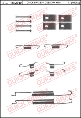 Zestaw dodatków do szczęk hamulcowych QUICK BRAKE 105-0863