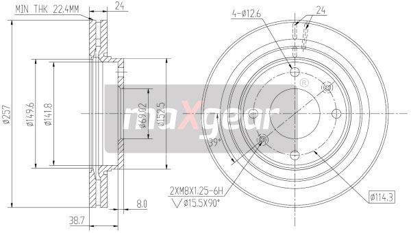 Tarcza hamulcowa MAXGEAR 19-2502