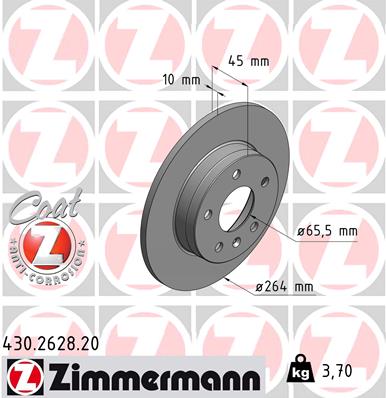 Tarcza hamulcowa ZIMMERMANN 430.2628.20