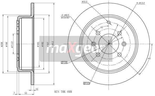 Tarcza hamulcowa MAXGEAR 19-0989