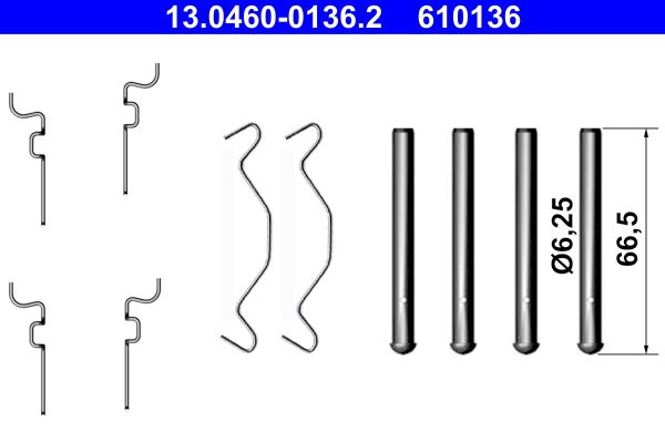 Zestaw akcesoriów montażowych  klocków hamulcowych ATE 13.0460-0136.2