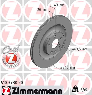 Tarcza hamulcowa ZIMMERMANN 610.3730.20