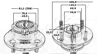 Piasta koła JAPANPARTS KK-21039