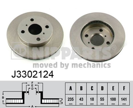 Tarcza hamulcowa NIPPARTS J3302124