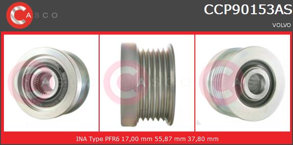 Koło pasowe alternatora CASCO CCP90153AS