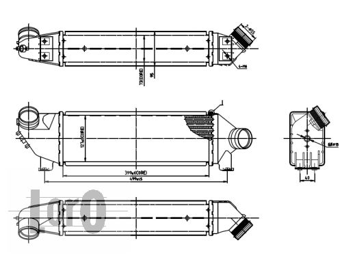 Chłodnica powietrza intercooler ABAKUS 017-018-0005