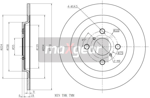 Tarcza hamulcowa MAXGEAR 19-2477