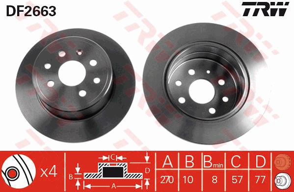 Tarcza hamulcowa TRW DF2663