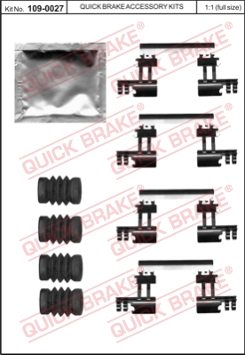 Zestaw akcesoriów montażowych  klocków hamulcowych QUICK BRAKE 109-0027