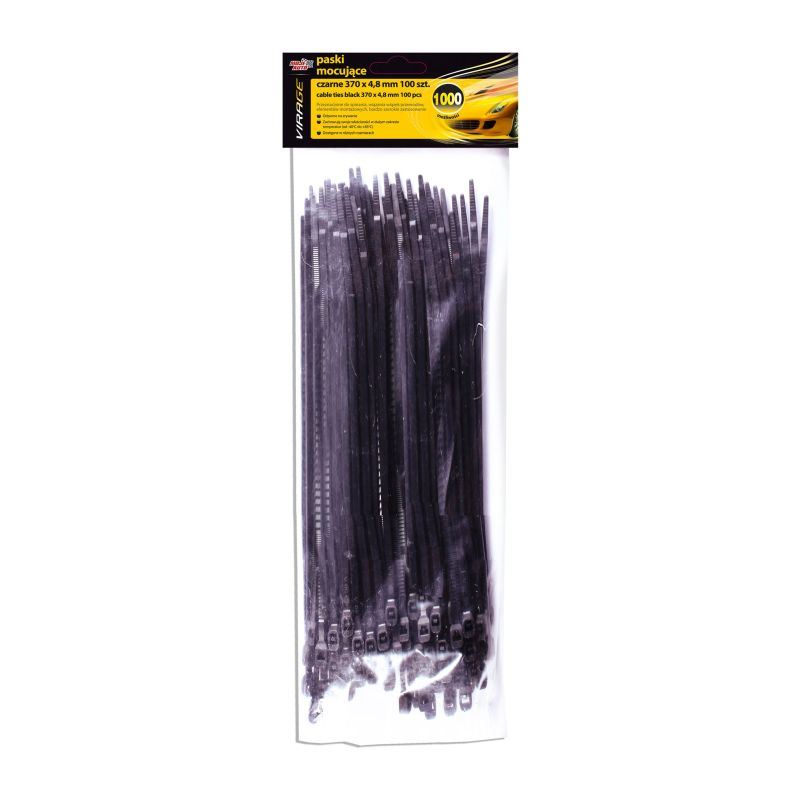 OPASKI MOCUJACE CZARNE 370X4,8MM 100 SZT