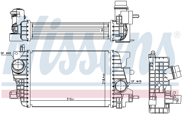 Chłodnica powietrza intercooler NISSENS 96197