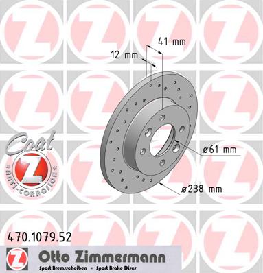 Tarcza hamulcowa ZIMMERMANN 470.1079.52