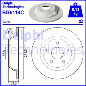 Tarcza hamulcowa DELPHI BG5114C