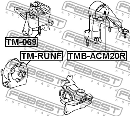 Poduszka silnika FEBEST TMB-ACM20R