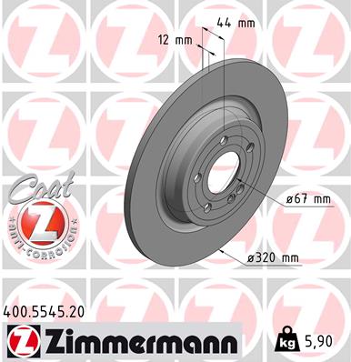 Tarcza hamulcowa ZIMMERMANN 400.5545.20