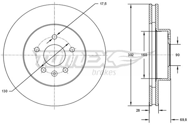 Tarcza hamulcowa TOMEX BRAKES TX 72-46