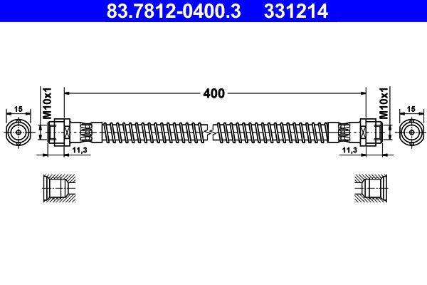 Przewód hamulcowy elastyczny ATE 83.7812-0400.3