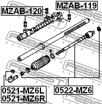 Poduszka przekładni kierowniczej FEBEST MZAB-120