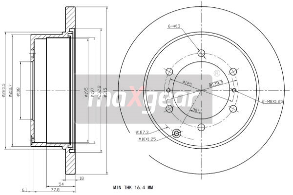 Tarcza hamulcowa MAXGEAR 19-1174