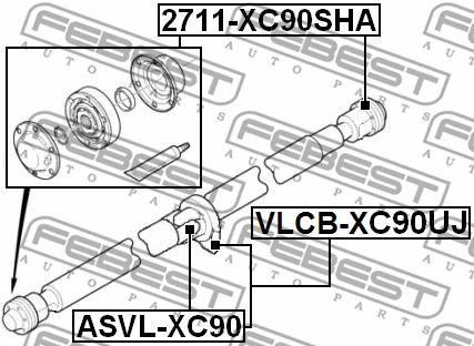 Łącznik wału napędowego FEBEST ASVL-XC90