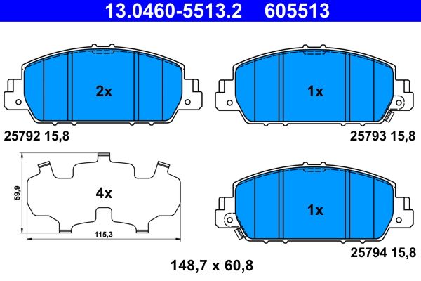 Klocki hamulcowe ATE 13.0460-5513.2