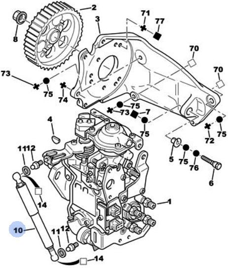 Tłumik drgań  układu wtryskowego STABILUS 1968FW