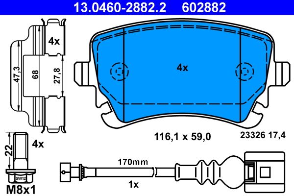 Klocki hamulcowe ATE 13.0460-2882.2