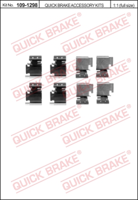 Zestaw akcesoriów montażowych  klocków hamulcowych QUICK BRAKE 109-1298