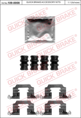 Zestaw akcesoriów montażowych  klocków hamulcowych QUICK BRAKE 109-0008