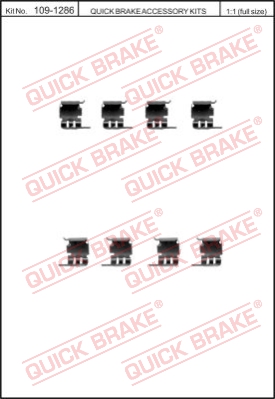 Zestaw akcesoriów montażowych  klocków hamulcowych QUICK BRAKE 109-1286