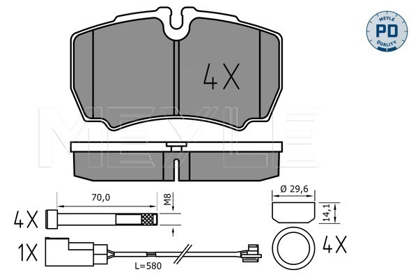 Klocki hamulcowe MEYLE 025 291 2320/PD