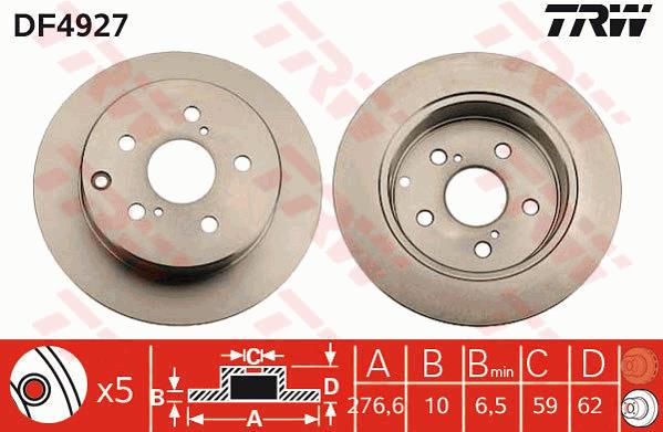 Tarcza hamulcowa TRW DF4927