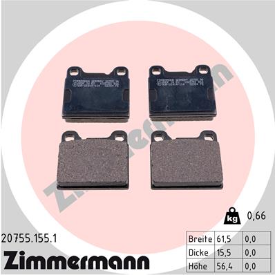 Klocki hamulcowe ZIMMERMANN 20755.155.1